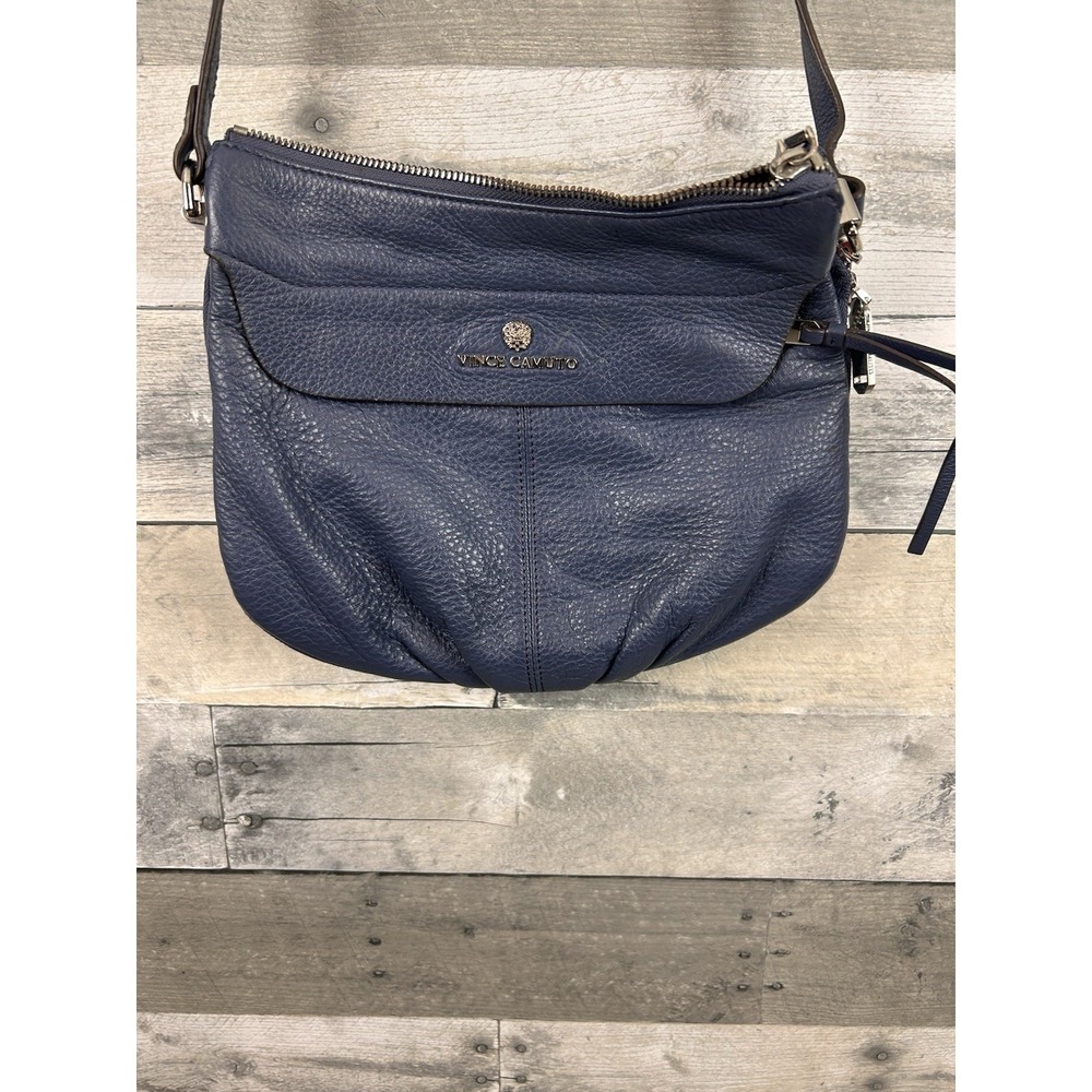 Vince Camuto Blue Peopled Leather Crossbody